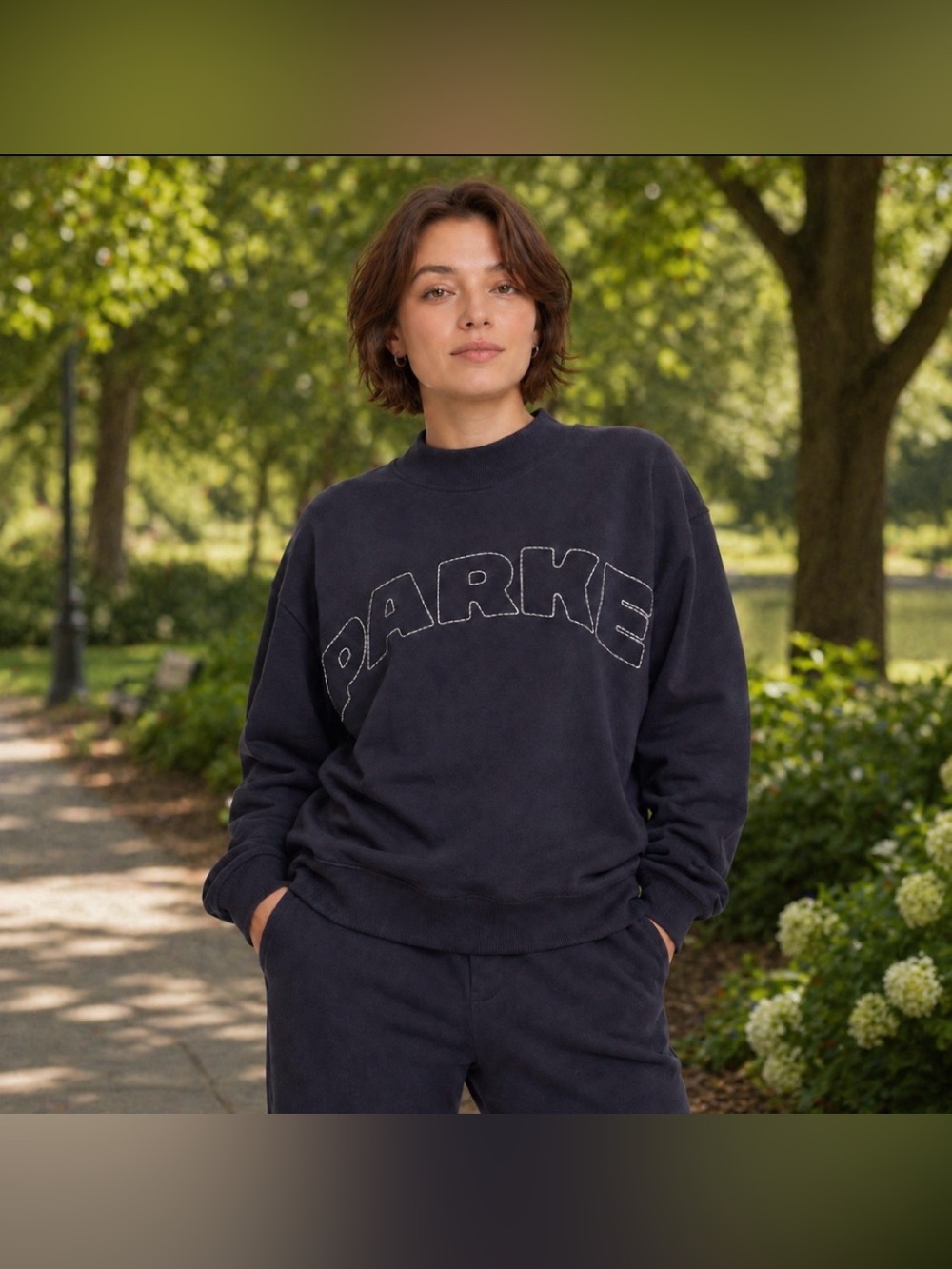 Parke x Target Mockneck Pullover Sweatshirt Navy Long Sleeves.  Sz L / XL.  NWT!